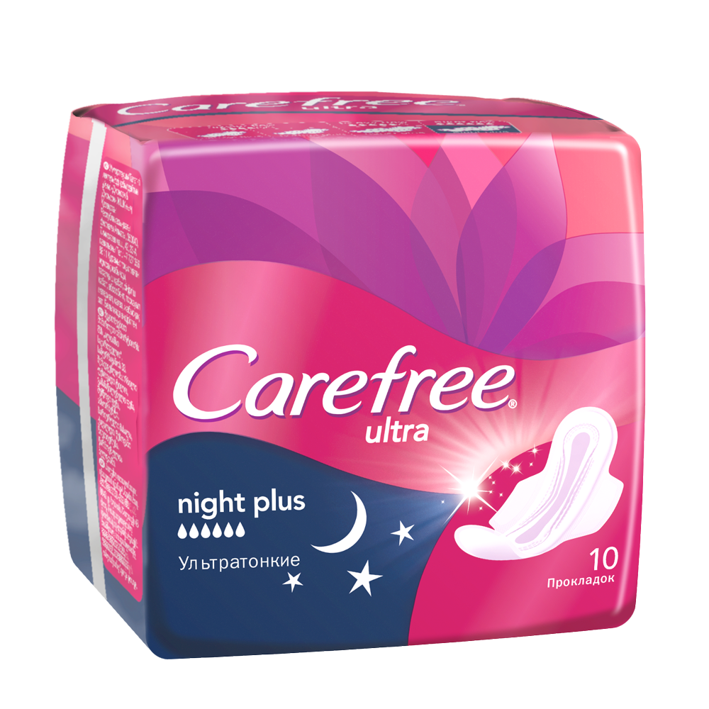 фото упаковки Carefree ultra night plus прокладки женские гигиенические