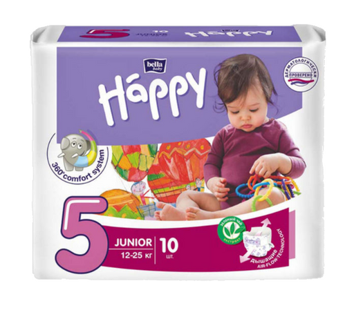 Bella Baby Happy Junior Подгузники детские, 12-25 кг, р. 5, 10 шт.