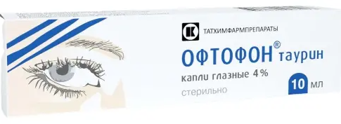 Офтофон таурин, 4%, капли глазные, 10 мл, 1 шт.