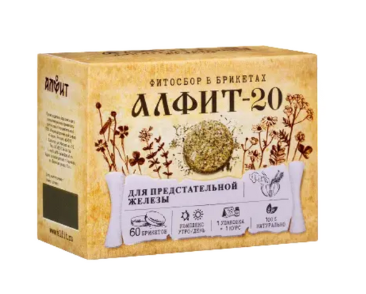Алфит-20 для предстательной железы утренний дневной, брикеты, 120 г, 1 шт.