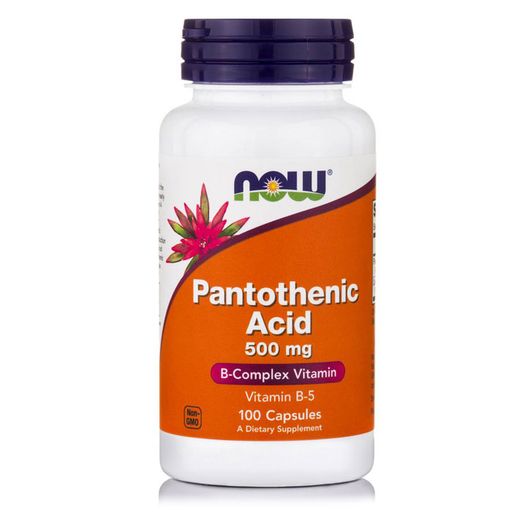 NOW Pantothenic Acid Пантотеновая кислота, 500 мг, капсулы, 100 шт.