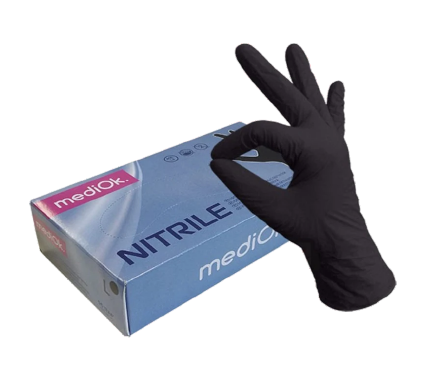 Перчатки MediOk смотровые нитриловые, L, черный, нестерильная (ые, ый), пара, 1 шт.
