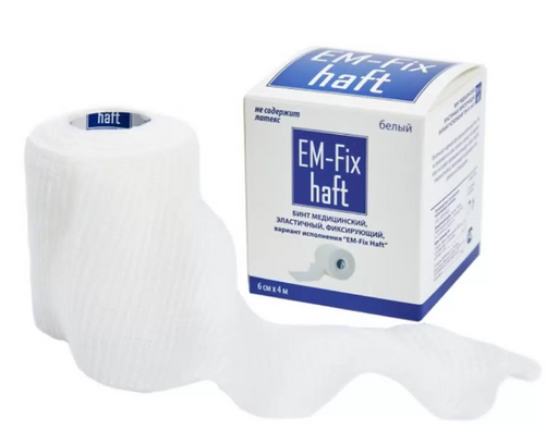 Бинт EM-Fix Haft эластичный фиксирующий, 6смх4м, 1 шт.