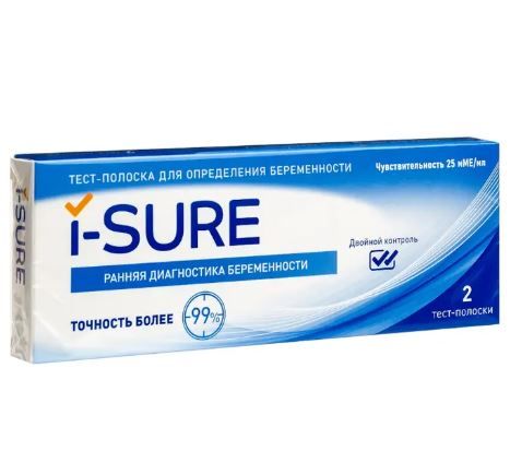 I-Sure Тест на беременность, тест-полоска, 2 шт.