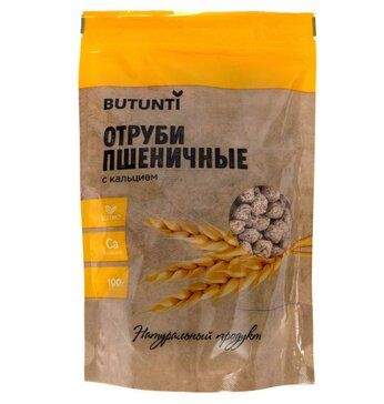 Butunti Отруби хрустящие пшеничные с кальцием, отруби, 100 г, 1 шт.