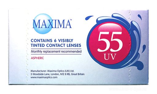 Maxima 55 UV Контактные линзы плановой замены, BC=8,6 d=14,2, D(-2.50), стерильно, 6 шт.