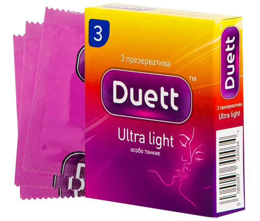 Презервативы Duett Ultra Light, особо тонкие, 3 шт.