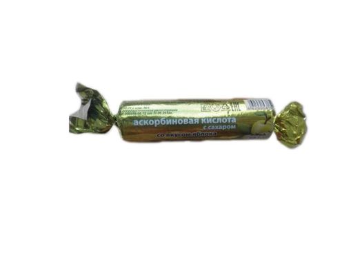 Аскорбиновая кислота с сахаром Эко, таблетки, яблоко, 10 шт.