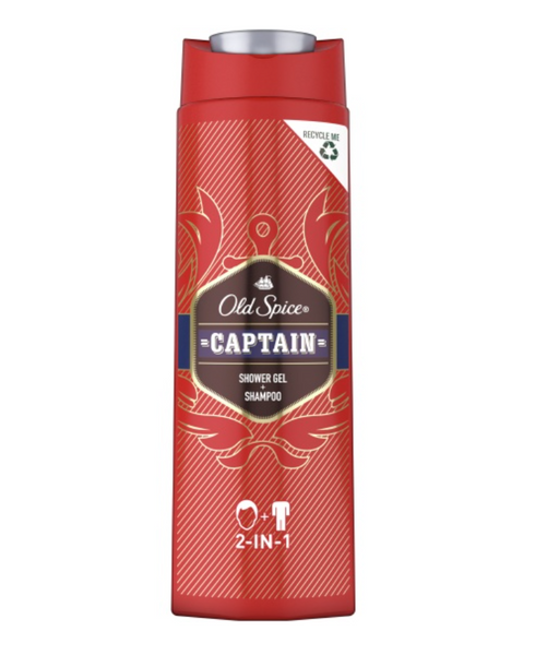 Old Spice Гель для душа-шампунь Captain, шампунь-гель 2в1, 400 мл, 1 шт.