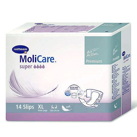 MoliCare Premium Super soft Подгузники воздухопроницаемые, Extra Large XL (4), 150-175см, арт. 1699501, 14 шт.