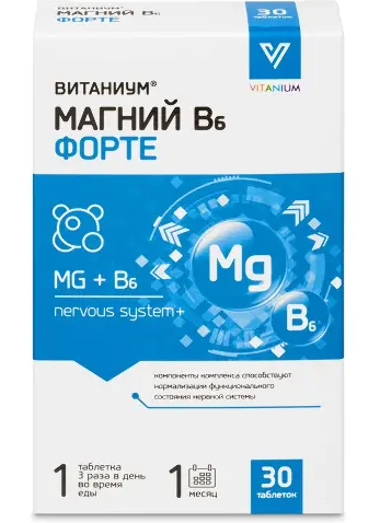 Магний B6 форте Витаниум, таблетки, 30 шт.