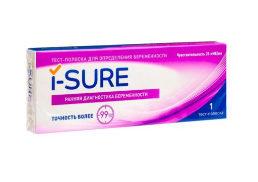 I-Sure Тест на беременность, тест-полоска, 1 шт.