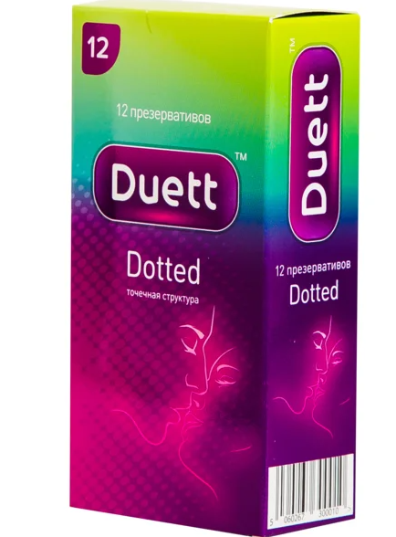 Презервативы Duett Dotted, с точечной структурой, 12 шт.