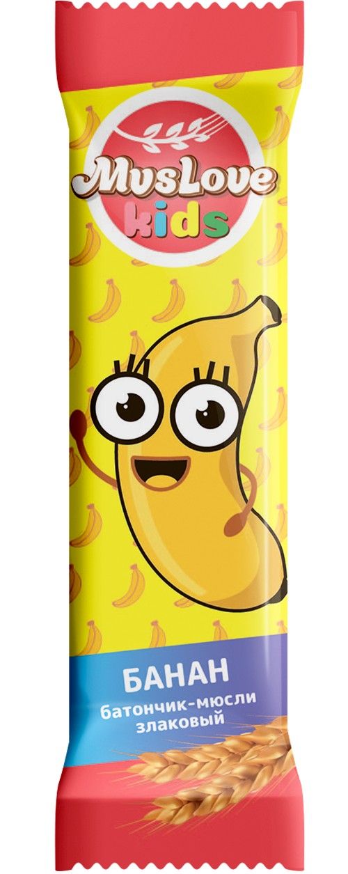 Muslove kids Батончик-мюсли злаковый Банан, батончик, 24 г, 1 шт.
